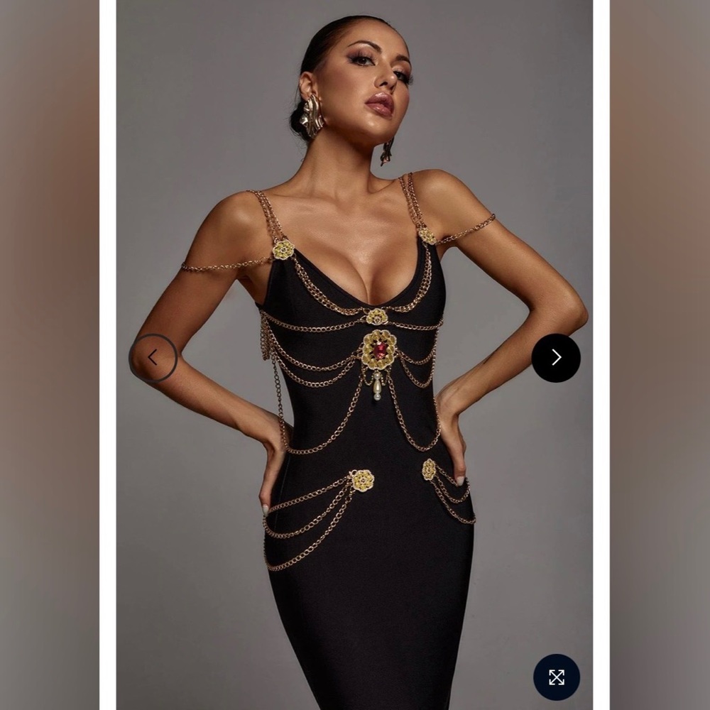 Metal Embellishment Maxi Dress